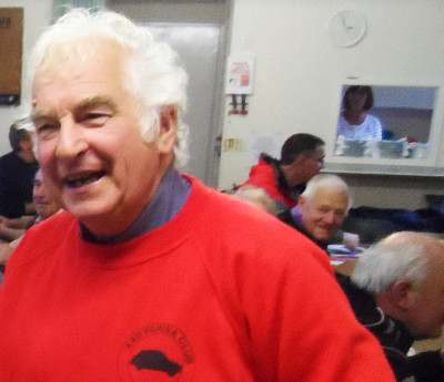 In happier times, here's Terry in full chat mode while his wife Veronica (who sadly died a couple of years ago) watches on from the kitchen hatch.